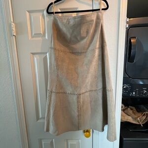 Joseph Tan and White Asymmetrical A-Line Midi Skirt